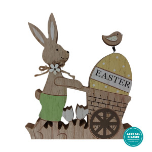 Estaer Decorations - Wooden Rabbit with Easter Egg